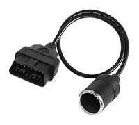 XMSJSIY OBD à Briquet de Cigarette câble d'alimentation 50CM / 1,64 FT | 18AWG 16Pin OBD mâle à briquet de cigarette femelle alimentation électrique Câble d'extension pour Vechile Car