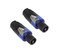 XMSJSIY Speakon NL4FC Lot de 2 adaptateurs de haut-parleur audio Speakon 4 pôles avec connecteur de haut-parleur Twist Lock compatible avec NL4FC, NL4FX, NLT4X, NL2FC