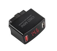 XMSJSIY Voiture OBD USB Adaptateur Secteur dc12-24v Double Prise de Chargeur USB avec Affichage numérique USB 30w Charge Rapide qc2.0 qc3.0 Chargeur de Voiture