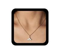 Xmsrn Collier ras du cou vintage en forme de queue de sirène en émail avec pendentif en forme de goutte d'huile, bijou doré minimaliste pour femme