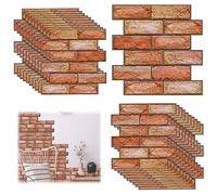 XMSZQU 40 pièce 3D Dalle Pvc Adhésif Mural, 30 X 30 cm Papier Peint Auto-Adhésif ImperméAble Brique Pierre, Panneau Mural Decoratif pour Portes Murales Chambre Cuisine