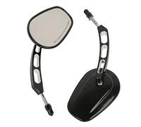 XMT-MOTOR Moto 8mm Rétroviseur Adapté pour Harley Davidson Touring Softail FL Dyna Sportster 883 Noir