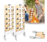 XMTECH 2 pièces Planches à saumon à flamber avec support en acier inoxydable Réglable à 5 niveaux Flame Salmon Board Planche à fumer pour filets de saumon
