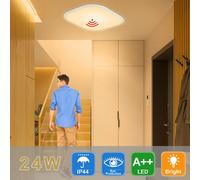 XMTECH 24W LED Plafonnier blanc chaud avec capteur radar 30x30cm LED Panneau Lampe d'intérieur pour cuisine chambre balcon couloir