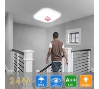 XMTECH 24W LED Plafonnier blanc froid Plafonnier avec capteur radar 30x30cm Panneau LED Lampe d'intérieur pour cuisine chambre balcon couloir