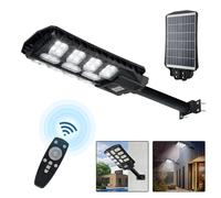 XMTECH 400W LED Lampadaire solaire avec détecteur de mouvement Lampadaire solaire 1056 LED éclairage public étanche IP65