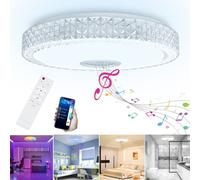 XMTECH 48W RGB LED plafonnier variable effet ciel étoilé, avec haut-parleur Bluetooth avec télécommande ou contrôle APP, musique rétro-éclairage changement de couleur pour salon chambre d'enfant