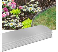 XMTECH 50 m Bordure de pelouse Métal galvanisé Bordure de parterre Bordure de tonte Palissade 50 pièces 100x18cm (L x H) Bordure de pelouse