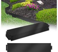 XMTECH 50 m Bordure de pelouse Métal galvanisé Bordure de parterre Bordure de tonte Palissade 50 pièces 100x15cm (L x H) Bordure de pelouse, Noir