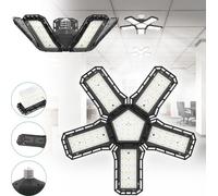 XMTECH 72W LED Lampe de garage Lampe d'atelier Eclairage de garage 1 PCS - 5040LM 6000-6500K Plafonnier déformable avec 4 Panneaux Réglables - E26 / E27 Bay lumière pour cave magasin atelier grange