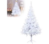XMTECH Arbre de Noël artificiel 150 cm - Sapin de décoration en épicéa, y compris support d'arbre de Noël en métal,Décoration de Noël blanc