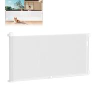 XMTECH Barrière de protection, extensible, pour escalier, 0 à 300 cm, blanche, pour l'intérieur et l'extérieur