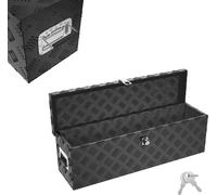 XMTECH boîte de rangement boîte en aluminium 60 litres boîte de transport boîte à outils boîte en aluminium boîte de stockage boîte de rangement boîte de remorque boîte de timon avec serrure,noir