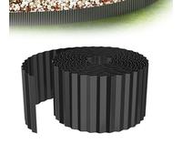 XMTECH Bordure de Gazon Ondulé - 5 M - Bordure de Parterre en métal galvanisé flexible - Bordure de parterre surélevée pour lits surélevés - Bords d'arbre - 18 cm de haut - Noir