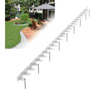 XMTECH Bordure de parterre 10 m argentée 100 x 5 cm en acier galvanisé, bordure de parterre flexible et bord de tonte, en métal, résistant aux intempéries, idéal pour jardin, pelouse et chemins