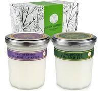 XMTECH Bougies parfumées Set 2 pièces - 210g cire de soja bougies en set cadeau, Aromathérapie & Décoration, carton verre-A