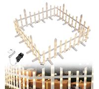 XMTECH Clôture de sapin de Noël LED 3,5 m, lot de 10 panneaux avec 8 modes d'éclairage, éclairage blanc chaud, étanche IP44, clôture flexible pour animaux de compagnie, jardin, salon, décoration de