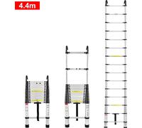 XMTECH Échelle télescopique Échelle multifonctionnelle Échelle extensible Échelle simple Échelle multifonctionnelle 4.4M Échelle télescopique 15 échelons avec 2 amovibles