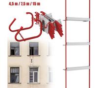 XMTECH Escabeau de secours en aluminium résistant au feu de 4,5 m - Escabeau de secours pliable pour les cas d'urgence, capacité de charge de 450 kg, convient pour la maison, le balcon & la balustrade