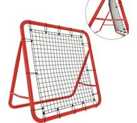 XMTECH Football Rebounder Kickback Tor Paroi de rebond Filet 100 x 100 x 65 cm pour exercices Tir de foot Baseball Réglable Rouge
