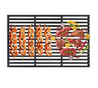 XMTECH Grille de barbecue en fonte - Rectangulaire - Accessoire pour barbecue à gaz et au charbon de bois (42 x 28 cm)