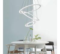 XMTECH LED Suspension Simple Chambre Plafonnier 128W Blanc Froid Suspension Acrylique Cuisine Table à manger Salon Lustre Réglable en Hauteur