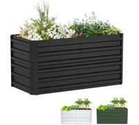 XMTECH Lit surélevé en métal 180x90x58 cm Rectangulaire Noir - Lit de jardin galvanisé en acier, inoxydable & résistant aux intempéries, pour légumes, herbes & fleurs