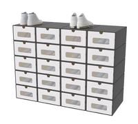XMTECH Lot de 20 boîtes de rangement pour chaussures avec fenêtre de visualisation - Boîtes à chaussures - Boîtes à sneakers - Boîte de rangement - Carton à chaussures - Tiroir en carton en papier