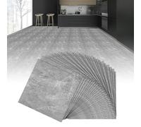 XMTECH Lot de 27 revêtements de sol en PVC autocollant - 30 x 30 cm - Épaisseur : 1,5 mm - Imperméable et antidérapant - Pour cuisine, salle de bain, salon, bureau - Aspect chêne - Gris - 2,5 m²