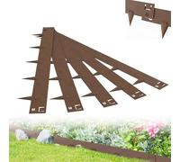 XMTECH Lot de 5 bordures de pelouse en métal flexible 106 x 16 cm - Bordure de parterre et de parterre en tôle d'acier - Aspect rouille