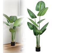 XMTECH Palmier artificiel 150 cm - Plante tropicale artificielle en pot, réaliste, en tissu et tige en polyéthylène, facile d'entretien, résistant aux intempéries et aux UV, pour salon, balcon