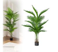XMTECH Palmier artificiel 160 cm - Plante tropicale artificielle en pot, réaliste, en feuilles en plastique et tige en polyéthylène, facile d'entretien, résistant aux intempéries et aux UV, pour salon