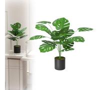 XMTECH Palmier artificiel 65 cm - Plante tropicale artificielle en pot, réaliste, en feuilles en tissu et tige en polyéthylène, facile d'entretien, résistant aux intempéries et aux UV, pour salon