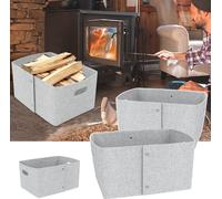 XMTECH Panier à bois de chauffage Panier en feutre extra épais et poignées latérales | Panier à bois pliable Sac en feutre comme panier de rangement pour les courses, le bois, le journal ou le bois de