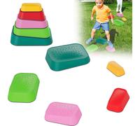XMTECH Pierres d'empilage,5 pièces Pierres d'équilibre pour enfants, Pierres de rivière d'aventure, Crête de colline antidérapante pour développer l'équilibre, la motricité & la coordination, pour les