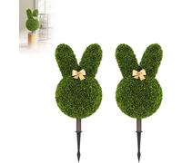 XMTECH Plantes artificielles lapin-sol 76 cm, lot de 2 - avec tuteur, résistant aux UV, persistant, facile d'entretien