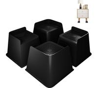 XMTECH rehausseur de meuble, set de 4, 10 cm, rehausseur de meuble en forme de L pour lit, canapé, table, chaise & bureau, rehausseur de lit antidérapant, rehausseur de table, rehausseur de canapé - c