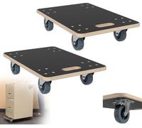 XMTECH Roulettes de transport 60 x 40cm, Planche à roulettes de transport avec 2x freins de blocage pour le déménagement et l'atelier, roulettes de meubles charge lourde max. 200 kg, aide au transport