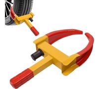 XMTECH Sabot d'immobilisation universel - Sabot de roue - Antivol avec serrure de sécurité et 2 clés - Réglable - Pour voiture, remorque, caravane, camping-car - Rouge/jaune