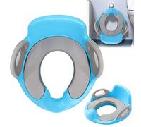 XMTECH Siège de toilette pour enfant avec poignée antidérapante et protection anti-éclaboussures (bleu)