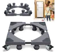 XMTECH Socle pour lave-linge Socle pour lave-linge 8 pieds avec 4 roues Plate-forme max. 300 kg Acier inoxydable Gris
