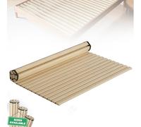 XMTECH Sommier enroulable 140 x 200 cm - 23 lattes robustes en bois de sapin - Pour lits simples et doubles - Non réglable - Charge maximale : 300 kg - Sommier à lattes déroulable