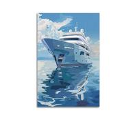XMUXCY Affiches sur toile pour chambre à coucher - Poster de voyage - Yacht de luxe en mer - Peinture élégante et nautique - 40 x 60 cm - Style sans cadre