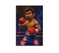 XMUXCY Affiches sur toile pour décoration murale de chambre à coucher, dessin animé, boxeur, Manny Pacquiao, anneau, néon, 40 x 60 cm, style sans cadre