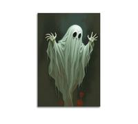 XMUXCY Affiches sur toile pour décoration murale de chambre à coucher, poster d'horreur, feuille fantomatique, esprit effrayant, peinture d'ambiance effrayante, 30 x 45 cm, style sans cadre