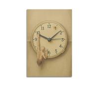 XMUXCY Affiches sur toile pour décoration murale de chambre à coucher - Poster surréaliste - Motif homme accroché à une horloge - 50 x 75 cm - Sans cadre