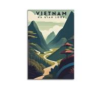XMUXCY Poster sur toile de style paysage culturel Vietnam Ha Giang sans cadre Décoration moderne pour salon, chambre à coucher, bureau (30 x 45 cm)