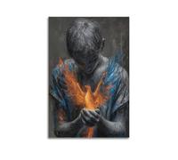 XMUXCY Poster sur toile moderne pour chambre à coucher - Poster religieux représentant un oiseau de feu avec espoir - 40 x 60 cm - Style sans cadre