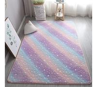 XMwike Tapis Brillent dans Le Noir, Convient pour Le Salon et la Chambre, Moquette d'intérieur Modernes pour dortoir d'enfants Décoration de Maison, étoile Arc-en-Ciel 120x60cm