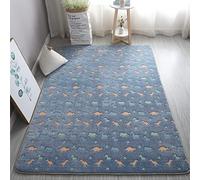 XMwike Tapis Brillent dans Le Noir, Convient pour Le Salon et la Chambre, Moquette d'intérieur Modernes pour dortoir d'enfants Décoration de Maison, Dinosaure Bleu 200x100cm